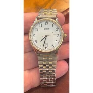 Men's 35mm Silver Tone Timex, Date Window, Expansion Band